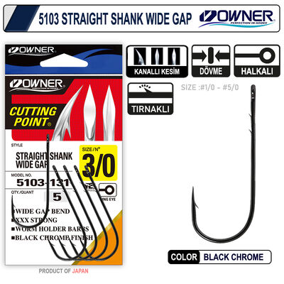 OWNER - Owner 5103 Straight Shank Wide Gap Uzun Pala Lüfer İğnesi