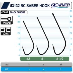 Owner 53132 Saber Hook Black Chrome İğne - Thumbnail