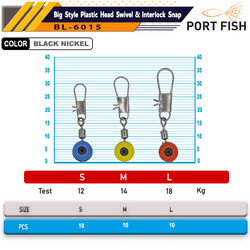 Portfish BL-6015 Stoperli Klips - Thumbnail