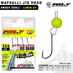 Wily - Wily Jig Head Mafsallı Owner İğneli - Limon