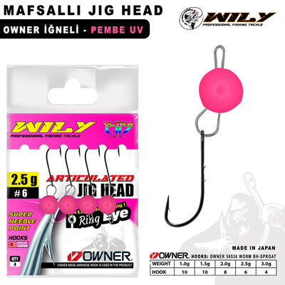 Wily - Wily Jig Head Mafsallı Owner İğneli - Pembe